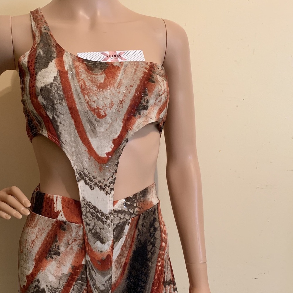 2pc one shoulder set